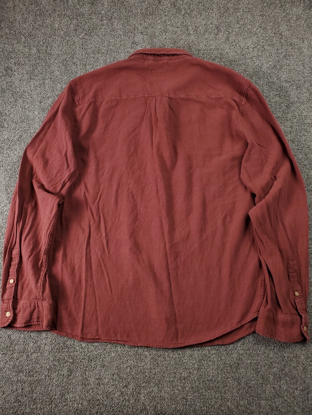 Marine Layer Selvedge Shirt XL Long Sleeve Button Up Terracotta Red 100% Cotton - Picture 3 of 11